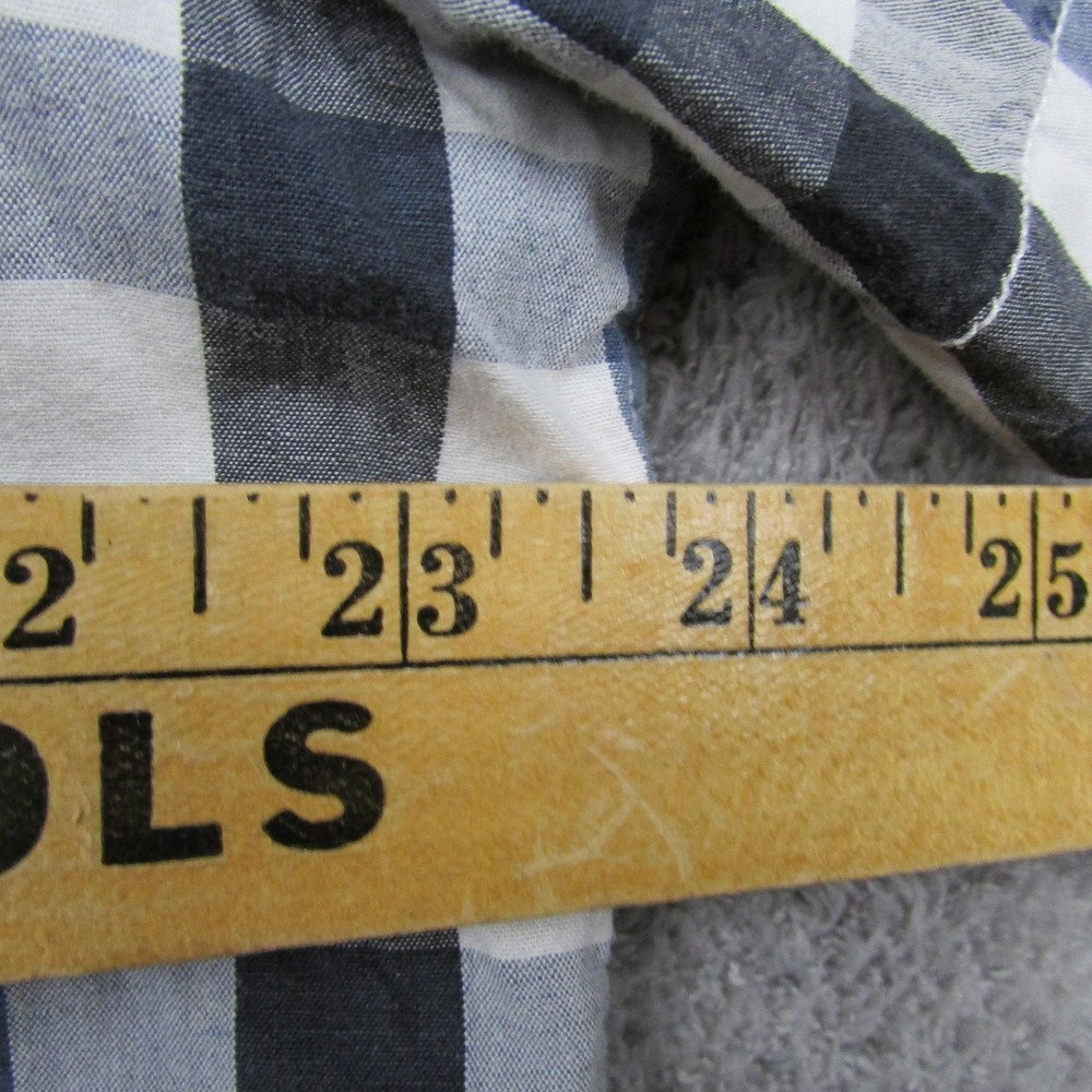 Marc Ecko Shirt Mens XL Blue Check Short Sleeve Button Front Casual Top - Picture 10 of 11